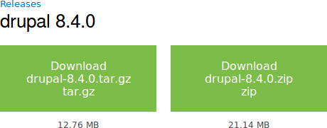Tải xuống phần tệp của trang tải xuống lõi Drupal trên Drupal.org